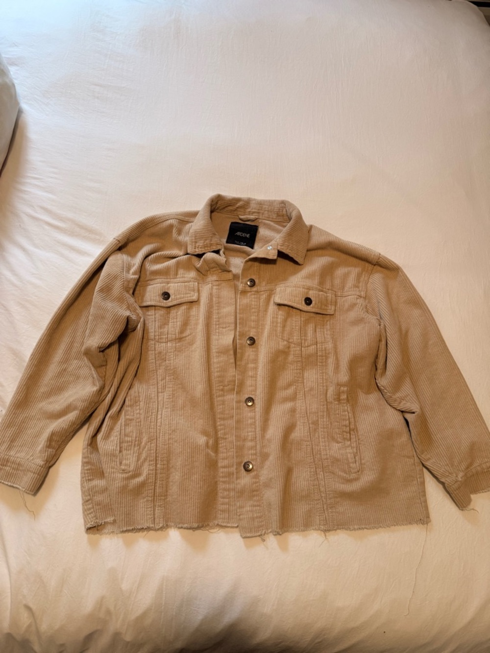 Ardene Beige Corduroy Jean Jacket
